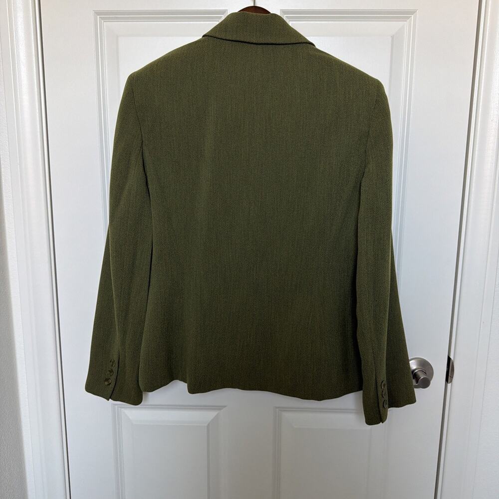 Jones Wear Olive Green Suit Blazer/Jacket Lined Stylish Size 12 - Picture 13 of 14